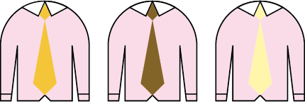 ピンクのワイシャツ×イエローのネクタイ
